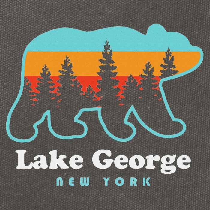 Lake George Ny Bear Lake George New York Cotton Canvas Backpack