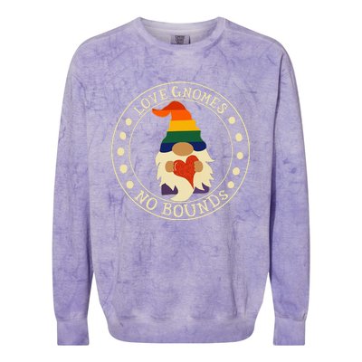 Love Gnomes No Bounds Gnome LGBT Pride Colorblast Crewneck Sweatshirt