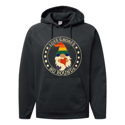 Love Gnomes No Bounds Gnome LGBT Pride Performance Fleece Hoodie