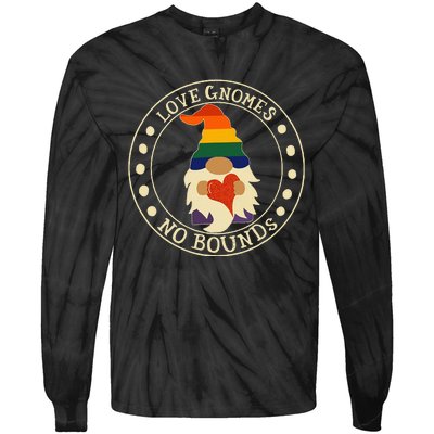 Love Gnomes No Bounds Gnome LGBT Pride Tie-Dye Long Sleeve Shirt