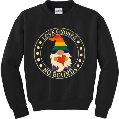 Love Gnomes No Bounds Gnome LGBT Pride Kids Sweatshirt