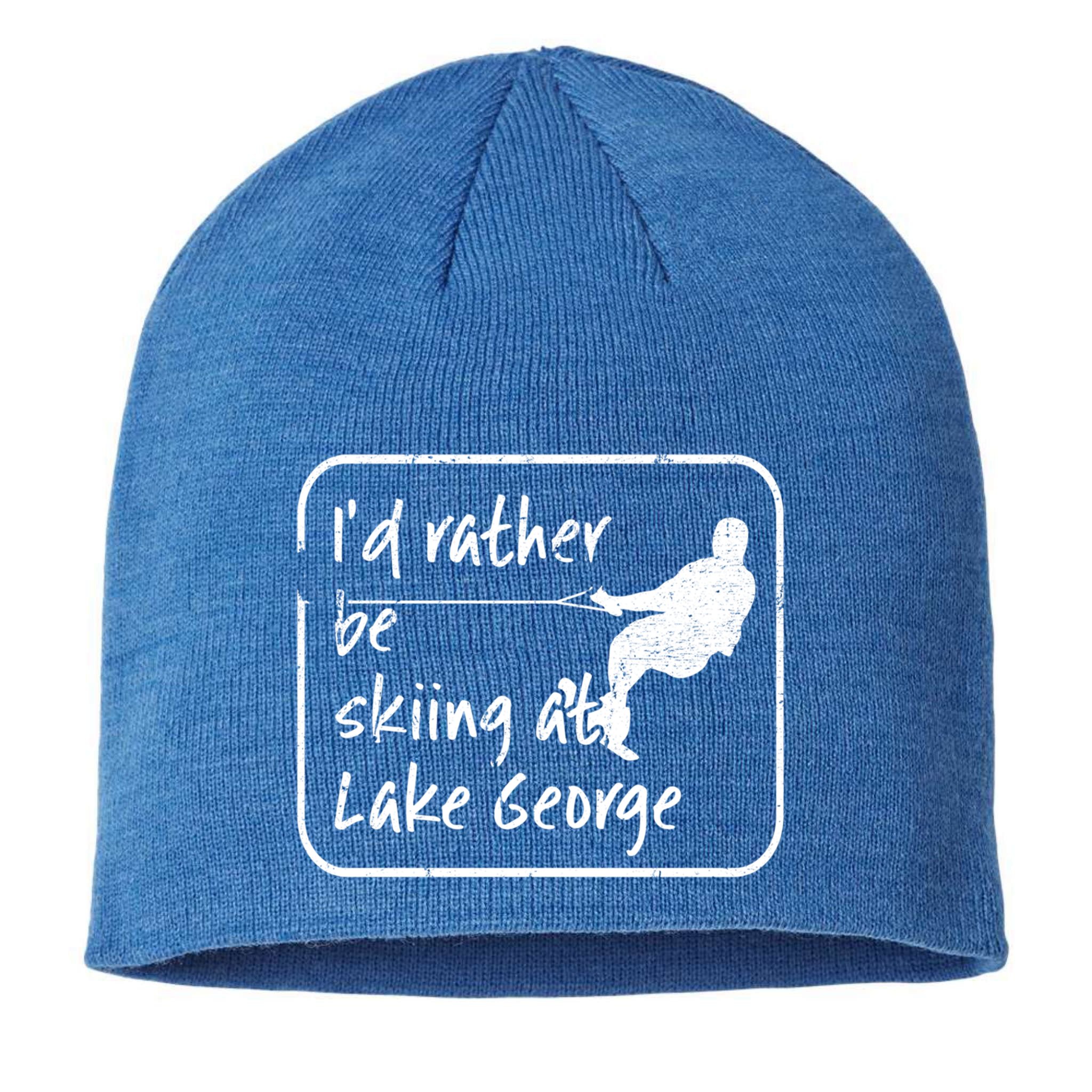 Lake George New York Id Rather Be Water Skiing Great Gift Sustainable Beanie
