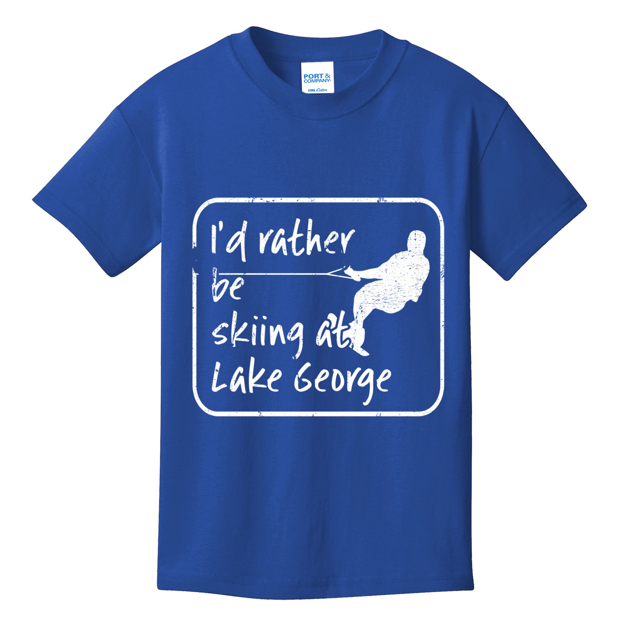 Lake George New York Id Rather Be Water Skiing Great Gift Kids T-Shirt