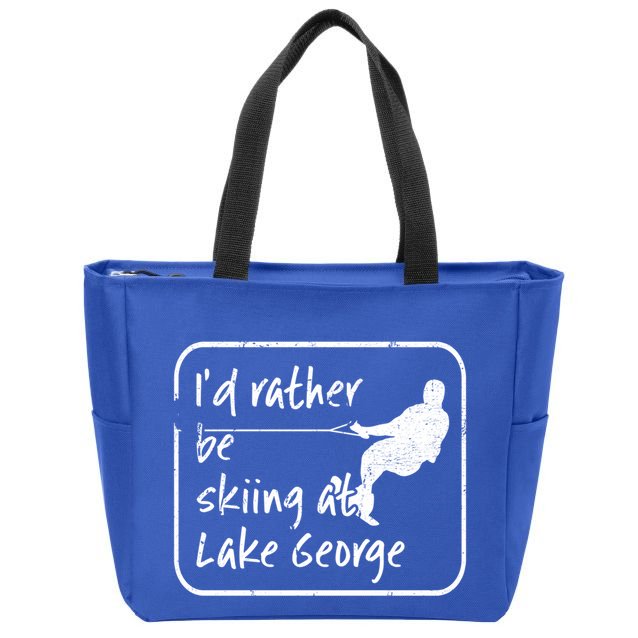 Lake George New York Id Rather Be Water Skiing Great Gift Zip Tote Bag