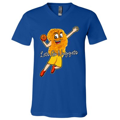 Lets Go Nuggets Chicken Nugget Basketball Player V-Neck T-Shirt