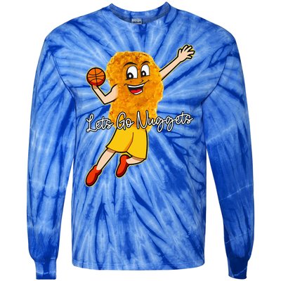 Lets Go Nuggets Chicken Nugget Basketball Player Tie-Dye Long Sleeve Shirt