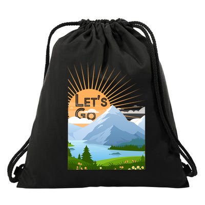 Let's Go Nature Fan Drawstring Bag