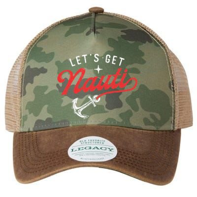 LetS Get Nauti Boating Boat Lover Anchor Captain Legacy Tie Dye Trucker Hat