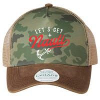 LetS Get Nauti Boating Boat Lover Anchor Captain Legacy Tie Dye Trucker Hat
