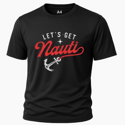 LetS Get Nauti Boating Boat Lover Anchor Captain Performance Shirt