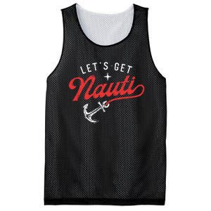 LetS Get Nauti Boating Boat Lover Anchor Captain Mesh Reversible Basketball Jersey Tank