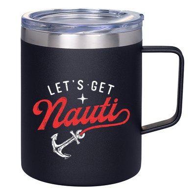 LetS Get Nauti Boating Boat Lover Anchor Captain 12oz Stainless Steel Coffee Mug