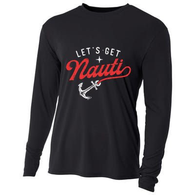 LetS Get Nauti Boating Boat Lover Anchor Captain Cooling Performance Long Sleeve Crew
