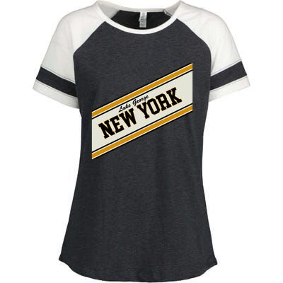 Lake George New York Varsity Logo Enza Ladies Jersey Colorblock Tee