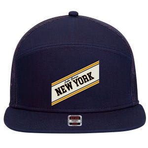 Lake George New York Varsity Logo 7 Panel Mesh Trucker Snapback Hat