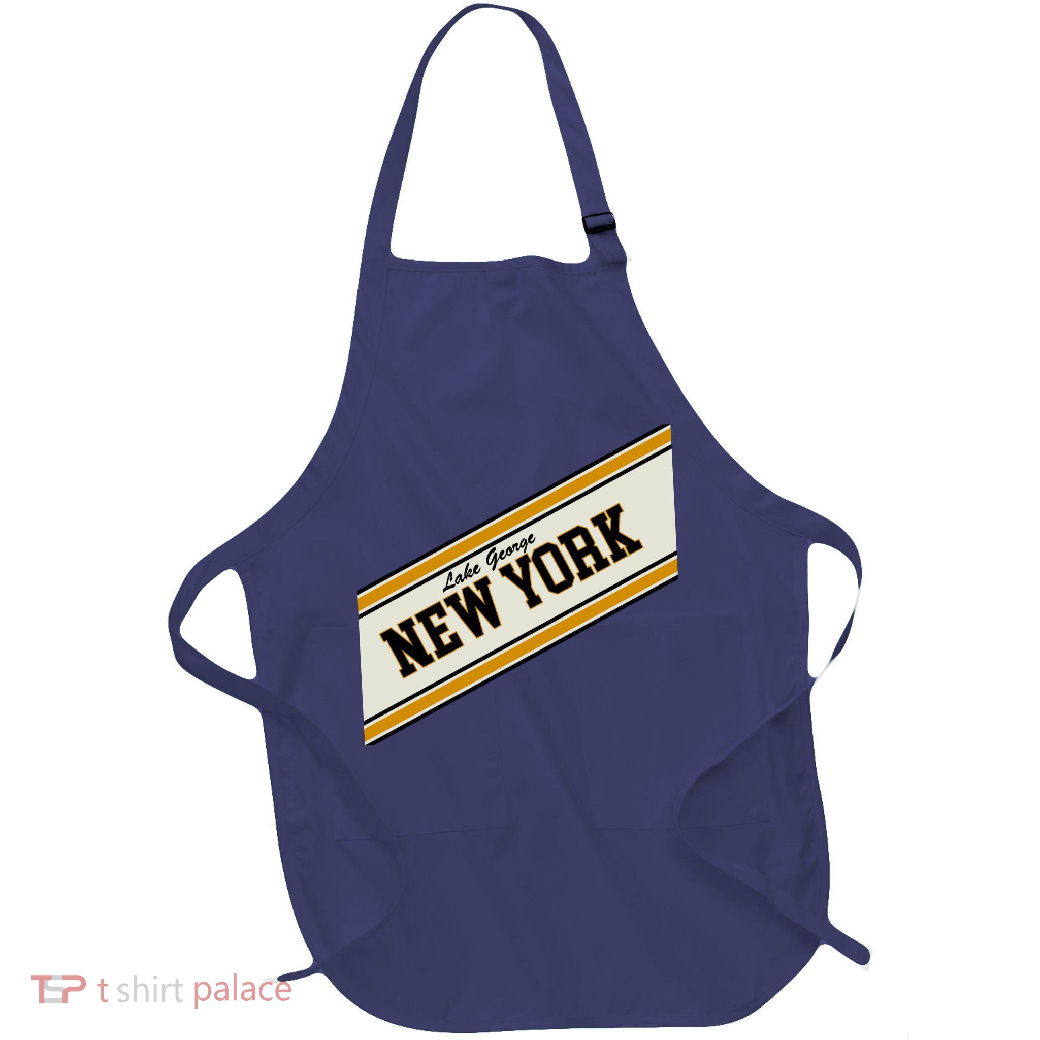 Lake George New York Varsity Logo Full-Length Apron With Pockets
