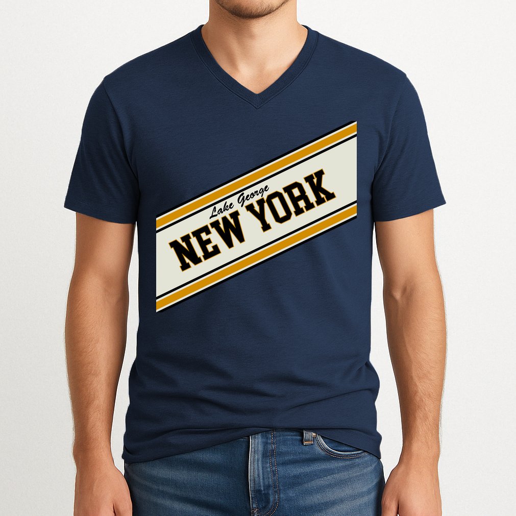 Lake George New York Varsity Logo V-Neck T-Shirt