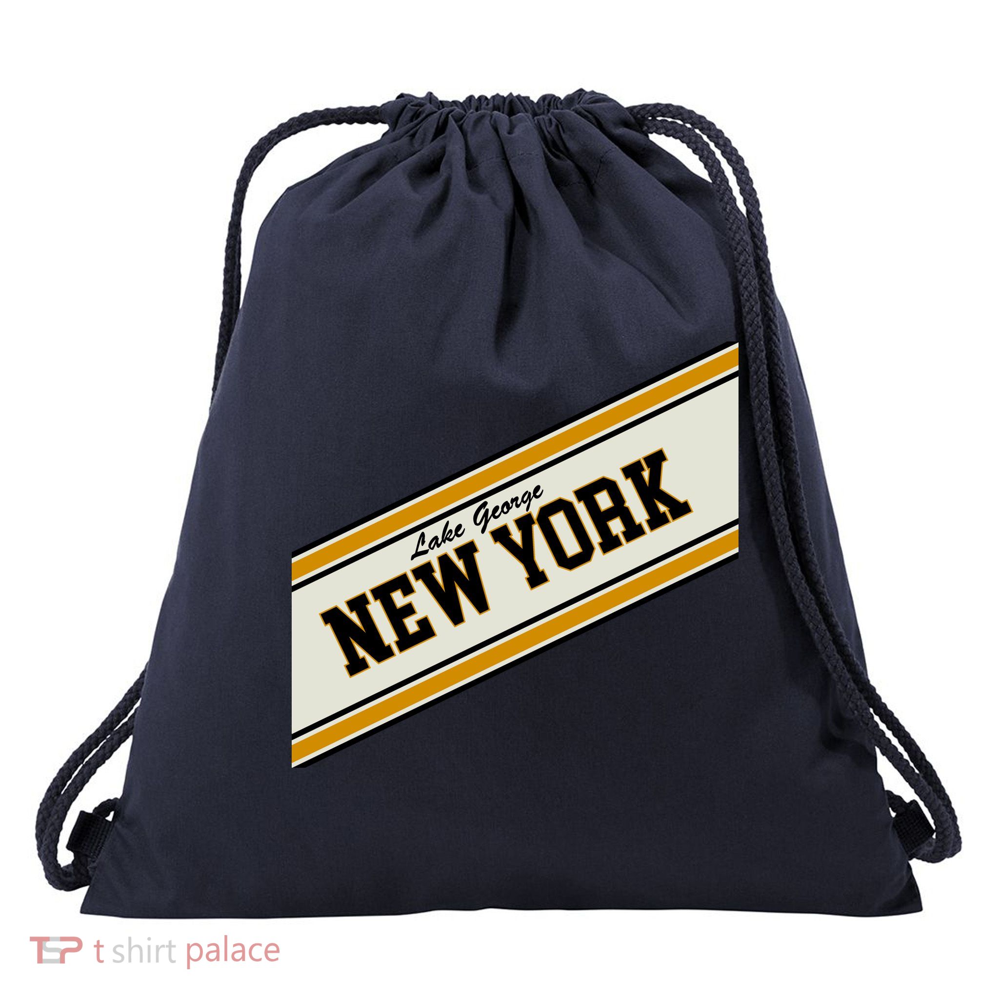 Lake George New York Varsity Logo Drawstring Bag