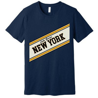 Lake George New York Varsity Logo Premium T-Shirt