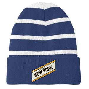 Lake George New York Varsity Logo Striped Beanie with Solid Band