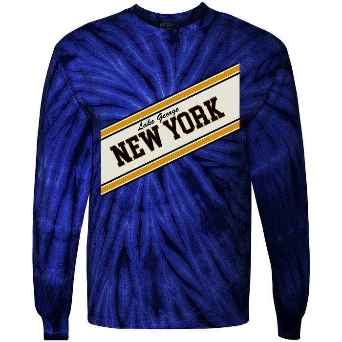 Lake George New York Varsity Logo Tie-Dye Long Sleeve Shirt