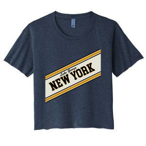 Lake George New York Varsity Logo Women's Crop Top Tee