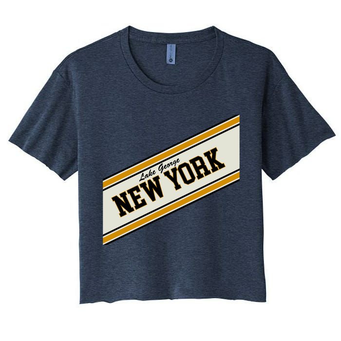 Lake George New York Varsity Logo Women's Crop Top Tee