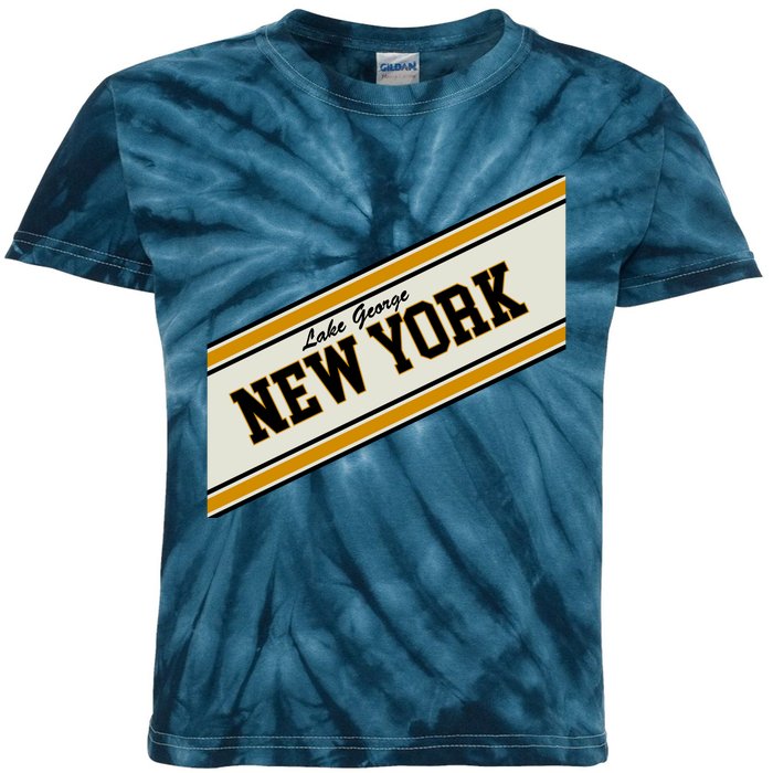 Lake George New York Varsity Logo Kids Tie-Dye T-Shirt