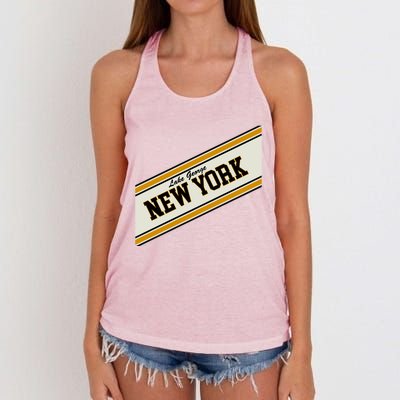 Lake George New York Varsity Logo Women's Knotted Racerback Tank