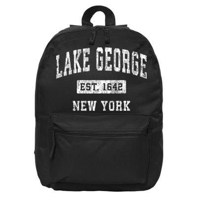 Lake George New York Ny Vintage Established Sports 16 in Basic Backpack