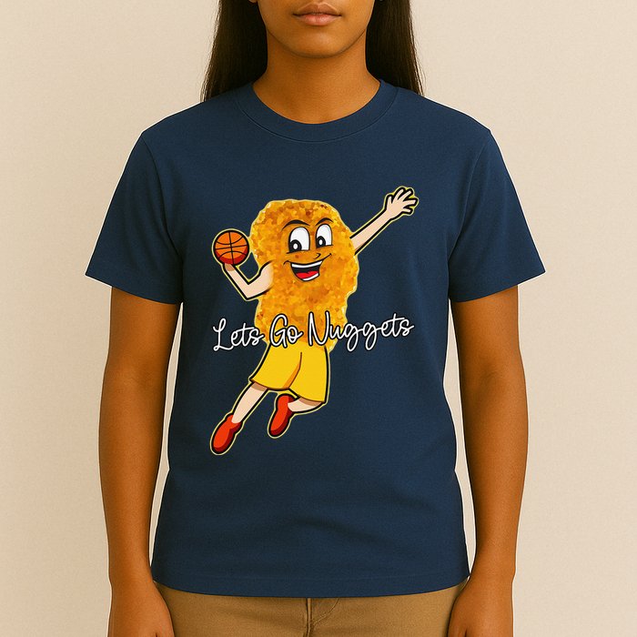 Lets Go Nuggets Chicken Nugget Basketball Player T-Shirt