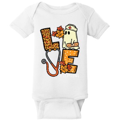 Leopard Ghost Nurse Halloween Costume Fall Scrub Top Women Baby Bodysuit