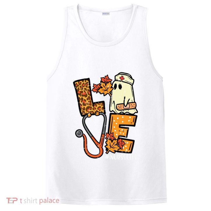 Leopard Ghost Nurse Halloween Costume Fall Scrub Top Women PosiCharge Competitor Tank