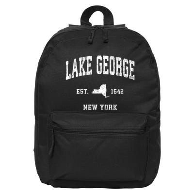 Lake George New York Ny Vintage Established Athletic Sports Design 16 in Basic Backpack