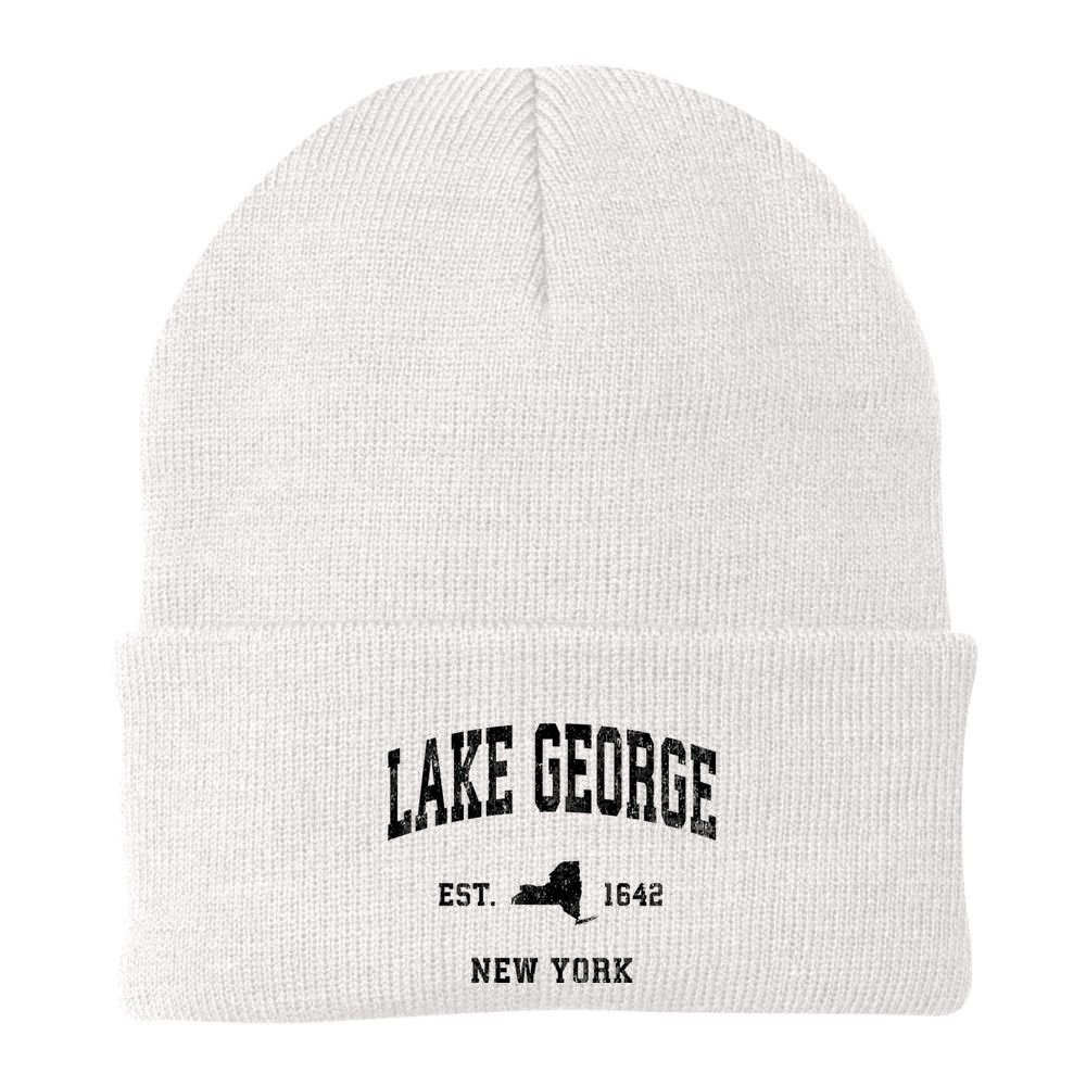 Lake George New York Ny Vintage Established Athletic Sports Design Beanie