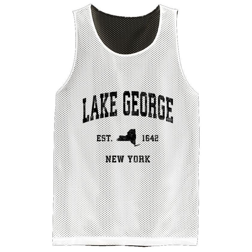 Lake George New York Ny Vintage Established Athletic Sports Design Mesh Reversible Basketball Jersey Tank