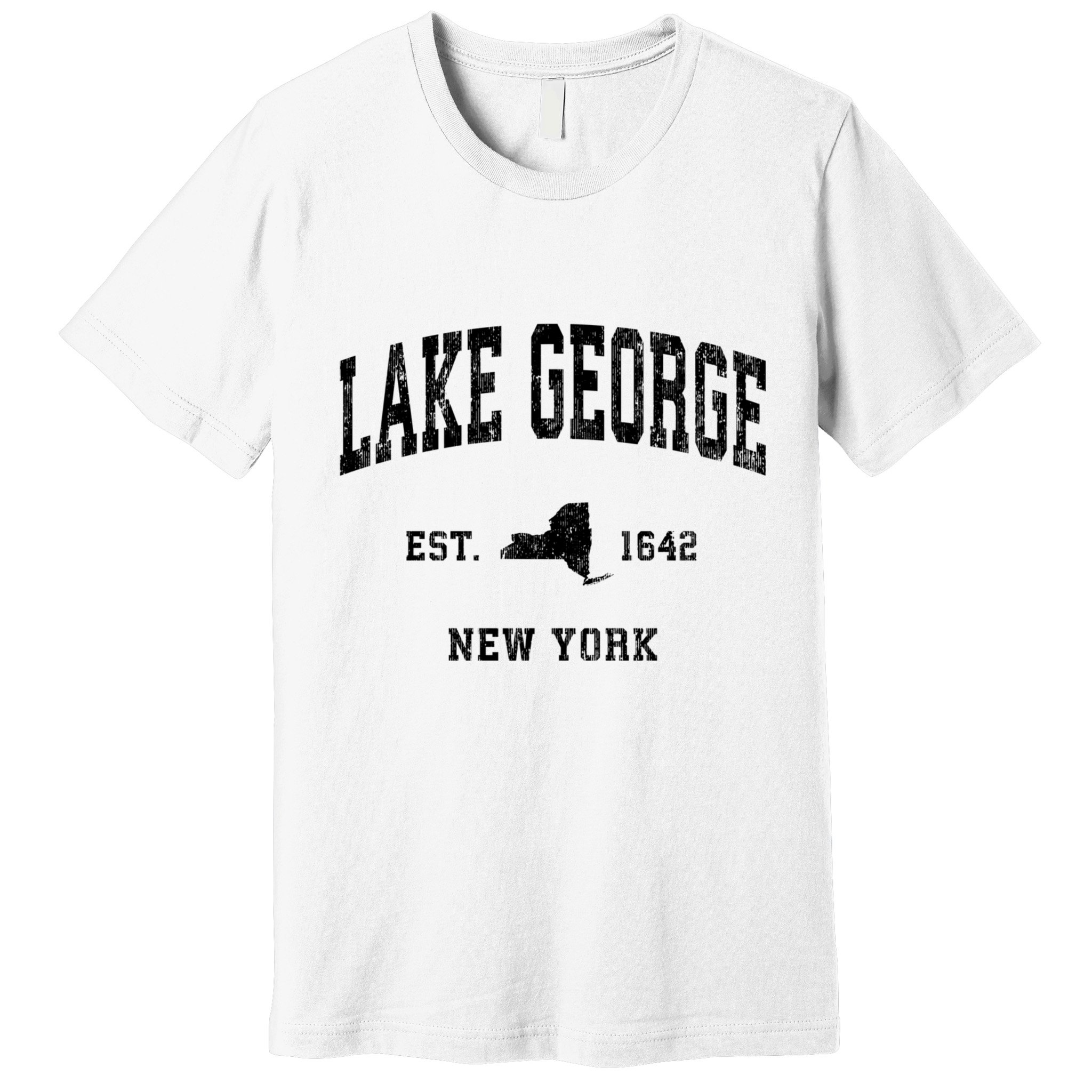 Lake George New York Ny Vintage Established Athletic Sports Design Premium T-Shirt