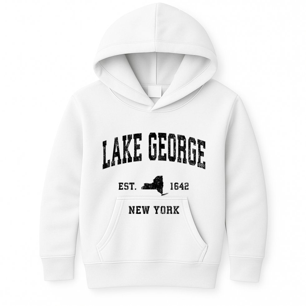 Lake George New York Ny Vintage Established Athletic Sports Design Kids Hoodie