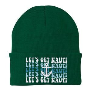 LetS Get Nauti Groovy Cruise Nautical Bachelorette Party Knit Cap Winter Beanie