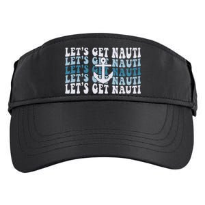 LetS Get Nauti Groovy Cruise Nautical Bachelorette Party Adult Drive Performance Visor