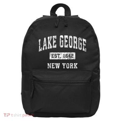 Lake George New York Ny Vintage Established Sports 16 in Basic Backpack