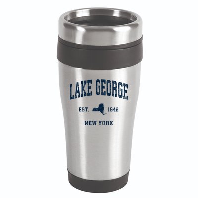 Lake George New York Ny Vintage Athletic Sports 16oz Travel Tumbler