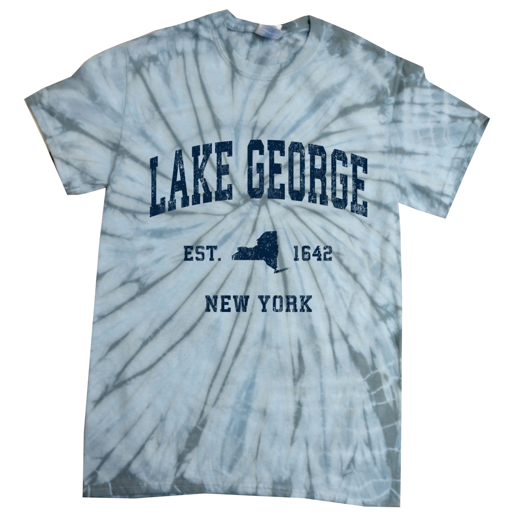 Lake George New York Ny Vintage Athletic Sports Tie-Dye T-Shirt