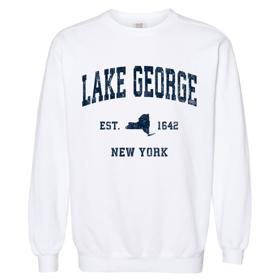 Lake George New York Ny Vintage Athletic Sports Garment-Dyed Sweatshirt