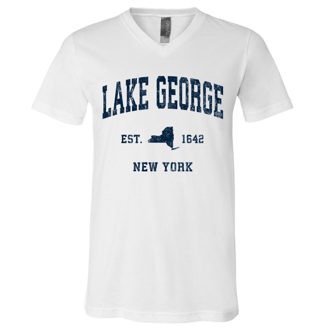 Lake George New York Ny Vintage Athletic Sports V-Neck T-Shirt