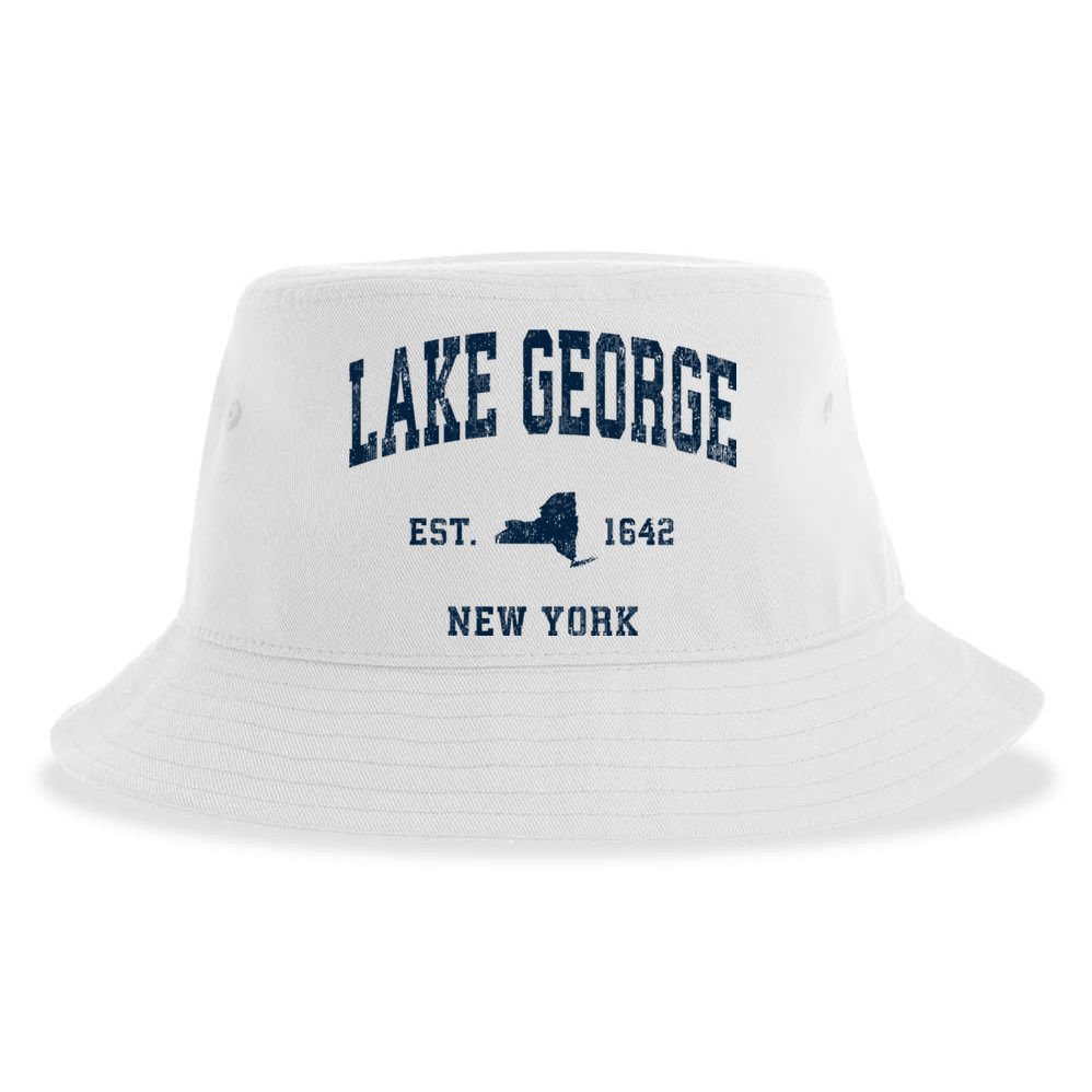 Lake George New York Ny Vintage Athletic Sports Sustainable Bucket Hat