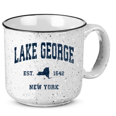 Lake George New York Ny Vintage Athletic Sports 15oz Campfire Ceramic Mug