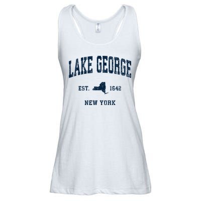 Lake George New York Ny Vintage Athletic Sports Ladies Essential Flowy Tank