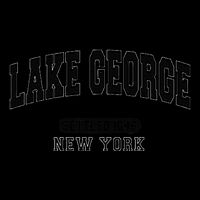 Lake George New York Settled 1646 Arched Varsity Black Drawstring Bag