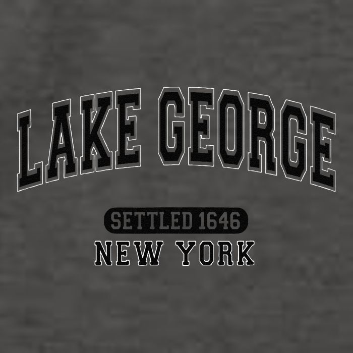 Lake George New York Settled 1646 Arched Varsity Black Vector Backpack